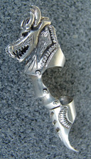 FIGÜRLICHER MITTELALTER  / GOTHIC 925 SILBER FINGER SCHMUCK , GRÖSSE 59/60