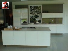 Xeno Inselküche Einbauküche Grifflos Lack Hochglanz beigegrau Möbelteile