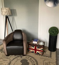 Retro Zigarrenstuhl ArtDeco Club Ledersessel Vintage Clubsessel Loungesessel