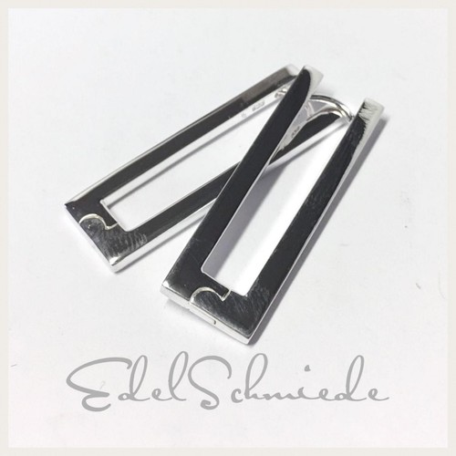 Eckige silbercreolen schmal - silbercreolen,