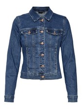 Vero Moda Damen Jeans-Jacke VmLuna Denim Kragen Slim-Fit