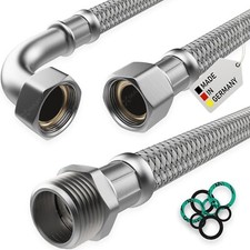 AWM Edelstahl Flexschlauch 1/2"  3/4"  1" Panzerschlauch Sanitär Hauswasserwerk