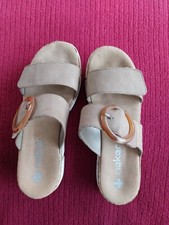 Verkauft Rieker Damen Plateau Pantoletten Clogs Keilabsatz Gr.39