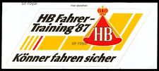 Werbe Aufkleber - HB Fahrer Training 1987 - 18x8cm - 80er - Auto KFZ Zigaretten