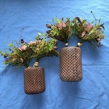 Dekoset Depot Herbst Windlichtgläser altrose altrosa kleine Kunstblumensträuße