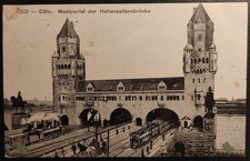 alte Topo-AK -Cöln, Westportal der Hohenzollernbrücke- versendet 1916 FP (A110)