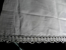 1 alter Vorhang Halbleinen  seitliche Häkelspitze Vintage
