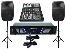  1280 Watt Sound Anlage Musikanlage Verstärker Mixer Lautsprecher Kabel Stativ 3