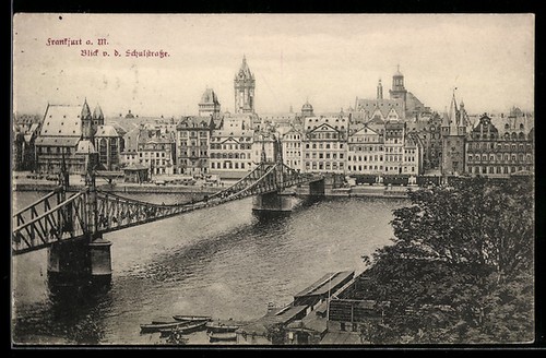 Ansichtskarte frankfurt blick - ansichtskarte, frankfurt,