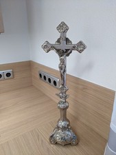 Antikes Kreuz, Standkreuz, silber, H 51cm, B 17,5 cm, sehr gut erhalten