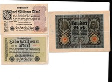 3 GELDSCHEINE LOT DEUTSCHES