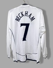 England 2002 Retro-Fußballtrikot– Größe L -ikonischer Spieler - #7 BECKHAM