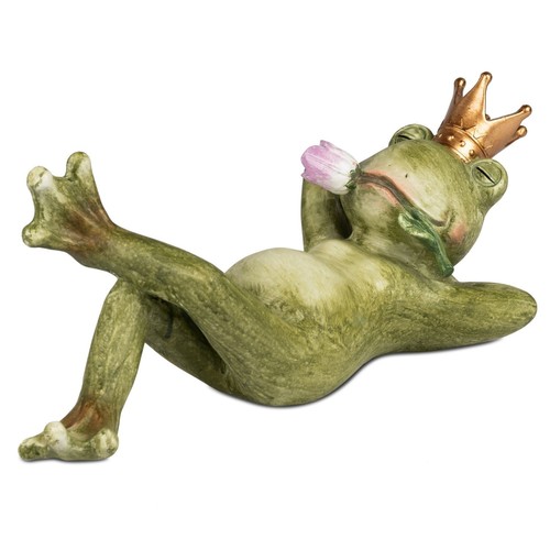 Dekofigur froschkönig liegend - dekofigur,