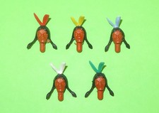 Timpo Toys  -      5  Indianer  Köpfe  verschiedene Farben  späte Version