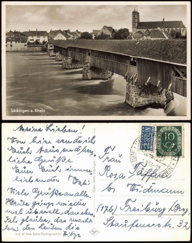 Ansichtskarte bad säckingen - ansichtskarte,