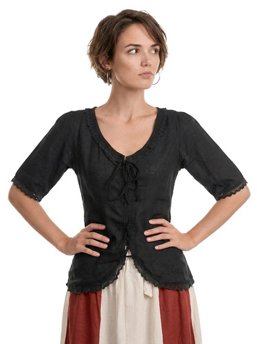 Gothic bluse mit - bluse, spitzenborte