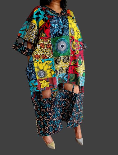 Patchwork ankara boubou dress - patchwork,
