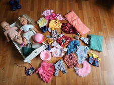 2 X PUPPEN Spielepaket Schildkröt Baby Born Zapf Konvolut Möbel Kleidung Zubehör