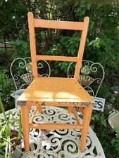 Vintage Mid Century Schulstuhl orange chippy bemalt 50er Jahre Sternenmuster Fuß