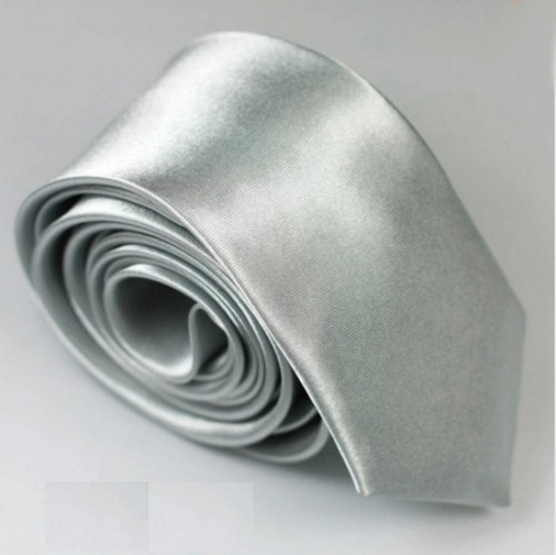 Krawatte schmal silber - ,