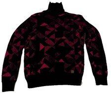 Versace Rollkragen Pullover aus Merino Extrafine -  Schwarz Pink - Original - M