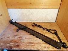 Alte französische Kaminsäge Kesselhaken Feuerstelle Schmiedeeisen