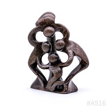 Afrika Speckstein Skulptur Statue Figur „Familie 4 Personen“ | 23 cm | 1,7 kg