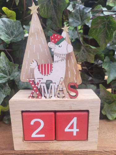 Rot adventskalender holz - rot, lama