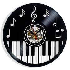 Klavier Musik Vinyl Wanduhr Geschenk Geburtstag Urlaub Kunst Zuhause