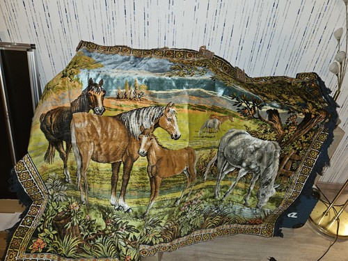 Wandteppich pferde seide - pferde,