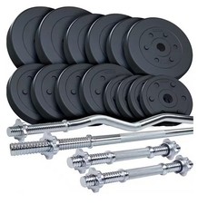 ScSPORTS® Hantelset 60/75kg Kurzhanteln Langhantel SZ Stange Gewichte 31mm