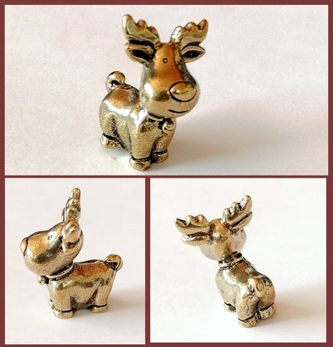 Messing figur elch rentier - elch,