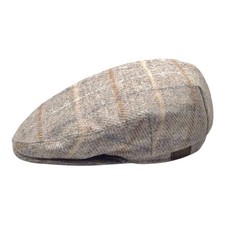 Schiebermütze beige kariert Gr.57 warme FLATCAP Schurwolle