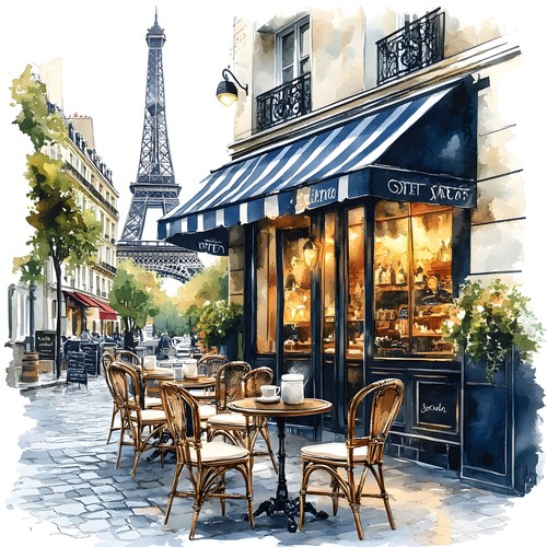 Wandbild paris cafe bistro - wandbild,