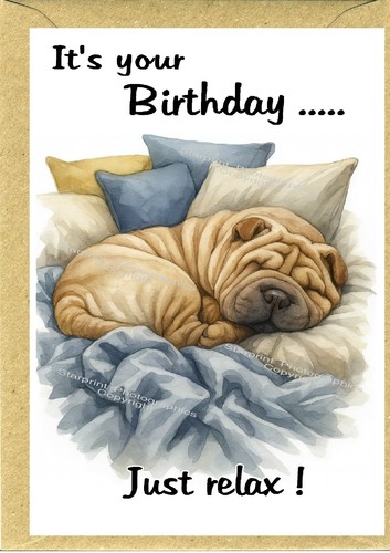 Geburtstagskarte shar pei hund - shar,