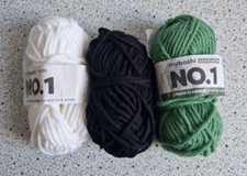 MyBoshi * Wolle * No. 1 * Weiß + Schwarz + Grün *