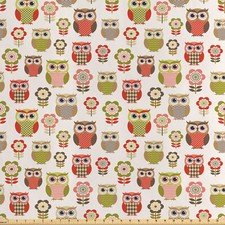 Eulen Satin Stoff als