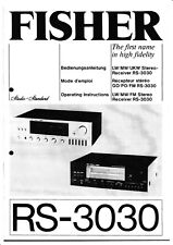 Bedienungsanleitung-Operating Instructions mit Schema für Fisher RS-3030 