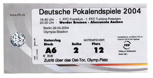Ticket dfb pokal - ticket, 2004