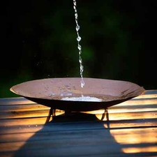 Vogeltränke Edelrost Metall