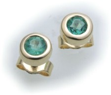 Herren Ohrring Stecker Smaragd