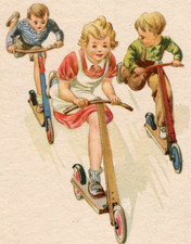 23/1014 AK  KINDER  ROLLER   ROLLER-WETTRENNEN gel. 1954 ORANIENBURG - PAPENBURG