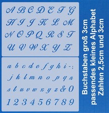 Schablone Set Nr.27 Schreibschrift kleines und großes Alphabet ca. 2,5cm