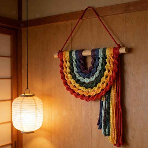 Regenbogen wandbehang mit - regenbogen-wandbehang,