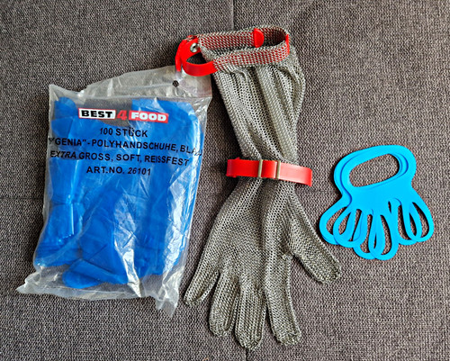 Kettenhandschuh+Poly-Einweghan