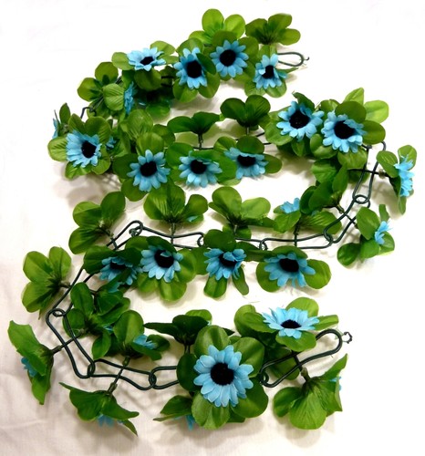 Sonnenblumen girlanden blau - sonnenblumen,