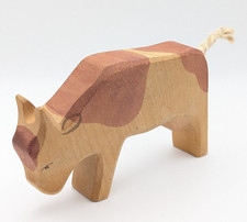 ⭐ Ostheimer Kuh braun fressend Brandmarke Bauernhof Holzfigur Holztier Waldorf