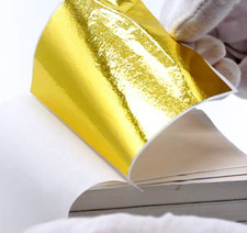 Blattgold Blatt Gold 100 x Schlagmetall aus Thailand ca. 8,5x8cm Blattgold Folie