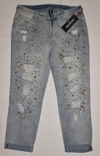 True Religion New City NEU Gr.30 Boyfriend-Jeans Nieten Strass Destroyed