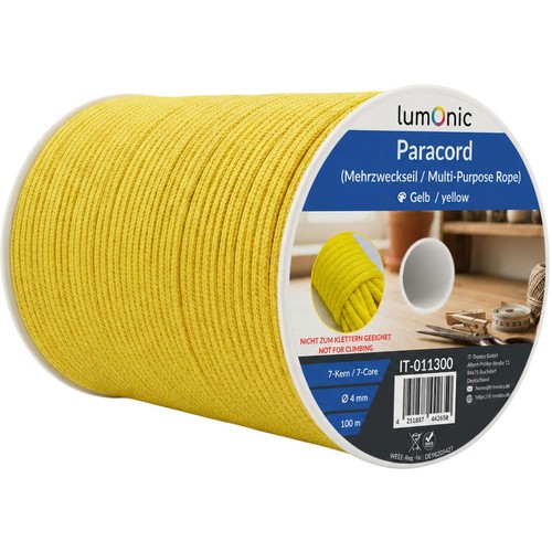100m paracord 4mm gelb - 100m,